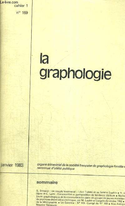 LA GRAPHOLOGIE - JANVIER 1983 - CAHIER 1 N169