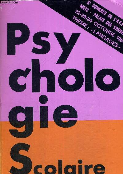 PSYCHOLOGIE SCOLAIRE N61 - 3E TRIMESTRE 1987