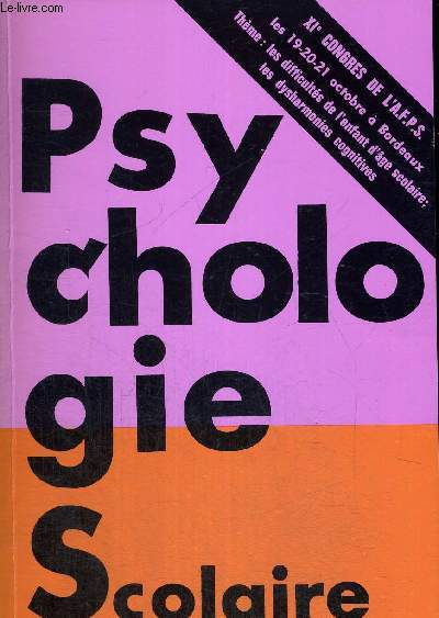 PSYCHOLOGIE SCOLAIRE N67 -1 E TRIMESTRE 1989