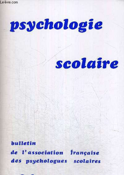 PSYCHOLOGIE SCOLAIRE N24 2 EME TRIMESTRE 1978