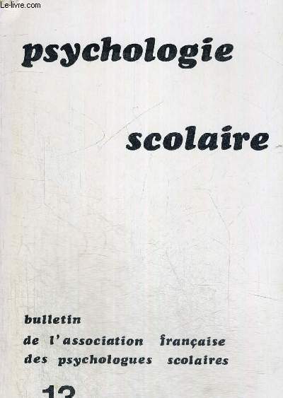 PSYCHOLOGIE SCOLAIRE N 13 SEPTEMBRE 1975