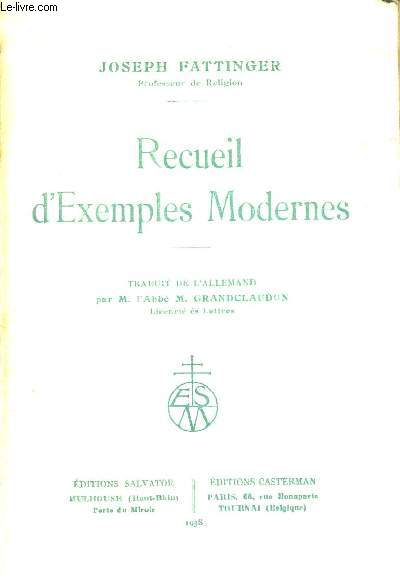 RECUEIL D EXEMPLES MODERNES - TRADUIT DE L ALLEMAND PAR M. L ABBE M. GRANDCLAUDON