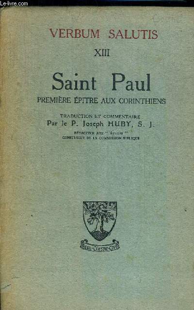 VERBUM SALUTIS XIII SAINT PAUL - PREMIER EPITRE AUX CORINTHIENS