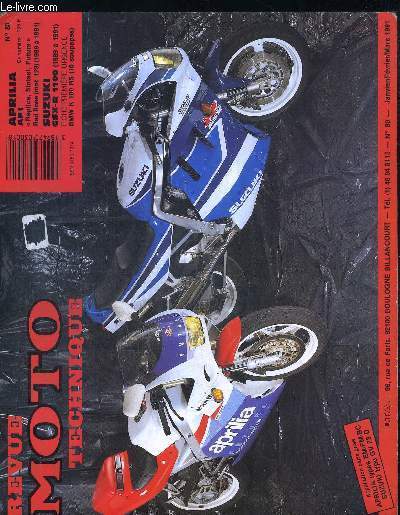 REVUE MOTO TECHNIQUE N80. JANVIER FEVRIER MARS 1991. ETUDE TECHNIQUE ET PRATIQUE APRIIA 125 REPLICA SINTESI FUTURA ET RED ROSE - SUZUKI GSX-R 1100 K - L - M