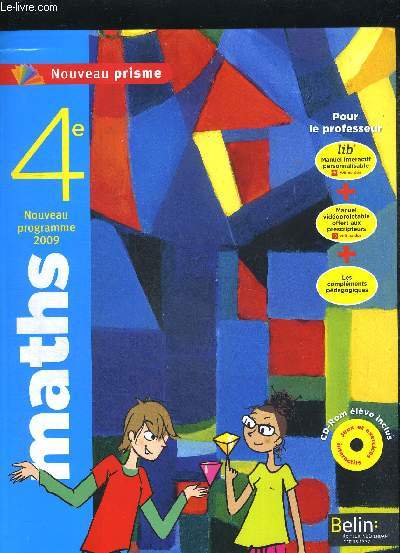 MATHS 4e NOUVEAU PROGRAMME 2009 - NOUVEAU PRISME + CD ROM ELEVE INCLUS - SPECIMEN