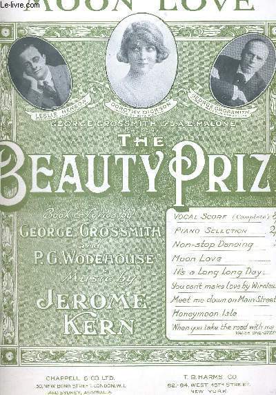 THE BEAUTY PRIZE - BOOK & LYRIC BY GEORGE GROSSMITH AND P.G. WODEHOUSE - MUSIC BY JEROME KERN