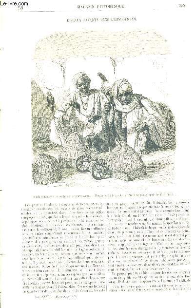 MAGASIN PITTORESQUE N39. TOME XXVIII. SEPTEMBRE 1860. OISEAUX SAVANTS DANS L HINDOUSTAN - UN SUJET DE TABLEAU - COMBIEN FAUT IL DE PLOMB POUR TUER UN SOLDAT A LA GUERRE - LES CHASSES DE LOUIS XIV - LE BOULEVARD DE SEBASTOPOL - FRANCOIS D ASSISE - TAGALE