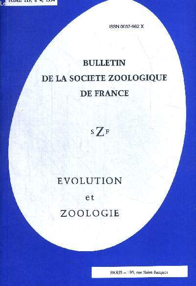 BULLETIN DE LA SOCIETE ZOOLOGIQUE DE FRANCE. EVOLUTION ET ZOOLOGIE. TOME 119 N4. 1994. MISE EN EVIDENCE DE MELATOMINE CHEZ LINEUS LACTEUS (HETERORONEMERTES, LINEIDES) / ETUDE DE LA VARIABILITE GENETIQUE PAR ELECTROPHORESE ENZYMATIQUE DES POPULATIONS