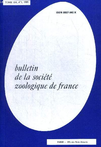 BULLETIN DE LA SOCIETE ZOOLOGIQUE DE FRANCE. EVOLUTION ET ZOOLOGIE. TOME 114 N1. 1989. INTERACTIONS RECIPROQUES ENTRE HYMENOPTERES ENTOMOPARASITOIDES ET HOTES NATURE ET SUCCES DU PARASITISME