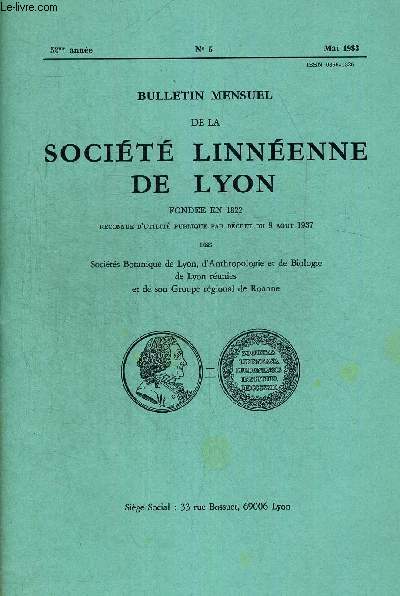 N5. 52eme ANNEE. BULLETIN MENSUEL DE LA SOCIETE LINNEENNE DE LYON. MAI 1983. CHALUMEAU F. - BATESIANA ET MARTINEZIA NOUVEAUX GENRES D EUPARINI (COLEPTERA SCRARABAEIDAE APHODIINAE) DU NOUVEAU MONDE