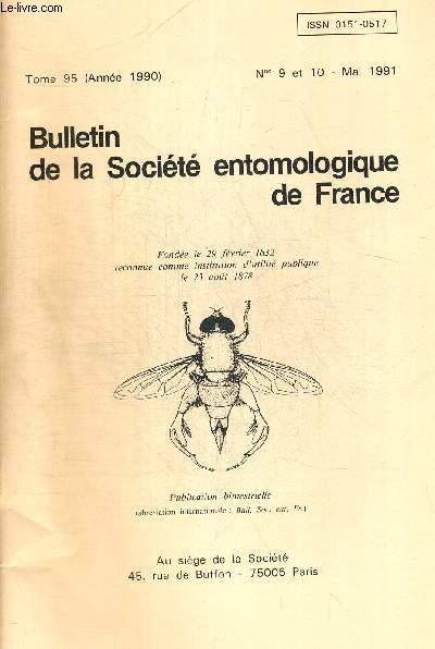 TOME 95. N 9 ET 10. MAI 1991. BULLETIN DE LA SOCIETE ENTOMOLOGIQUE DE FRANCE. PINTUREAU, FABRE ET OLIVEIRA - ETUDE DE 2 FORMES DE MEGASTIGMUS SUSPECTUS BORRIES