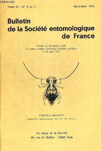TOME 83. N 3 ET 4. MARS AVRIL 1978. BULLETIN DE LA SOCIETE ENTOMOLOGIQUE DE FRANCE. MISE EN EVIDENCE EXPERIMENTALE D UNE REMARQUABLE PLASTICITE ETHOLOGIQUE CHEZ APHYTIS COCHERAUI