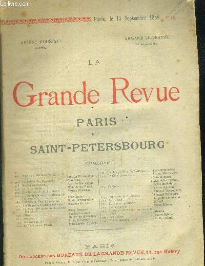 LA GRANDE REVUE - PARIS ET SAINT PETERSBOURG