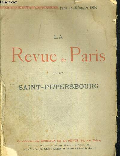 LA REVUE DE PARIS ET DE SAINT PETERSBOURG