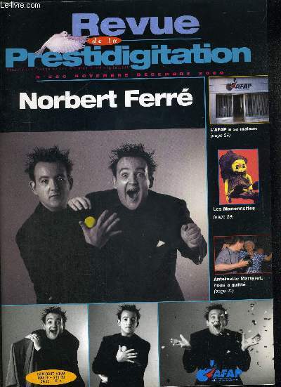 REVUE DE LA PRESTIDIGITATION- N520 NOVEMBRE - DECEMBRE 2000 - NORBERT FERRE