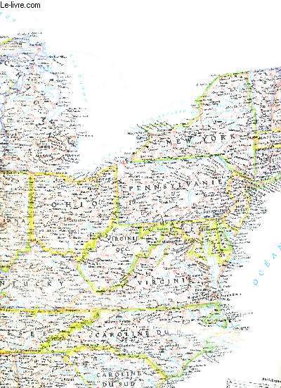 1 CARTE DEPLIANTE EN COULEUR : LES ETATS-UNIS D'AMERIQUE - DE DIMENSION 59.5 X 93 CM ENVIRON - Echelle 1/5 200 000