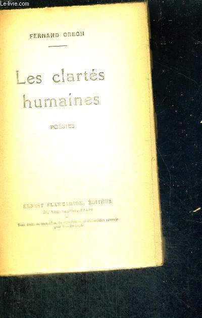 LES CLARTES HUMAINES - POESIES