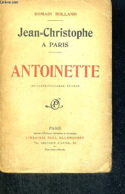 ANTOINETTE - JEAN-CHRISTOPHE A PARIS