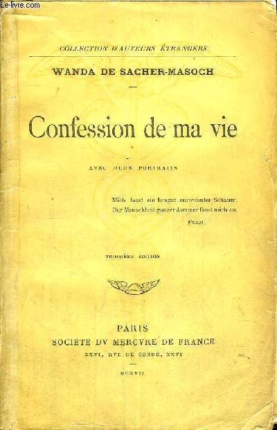 CONFESSION DE MA VIE - COLLECTION D'AUTEURS ETRANGERS