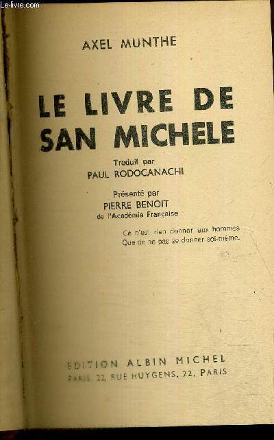 LE LIVRE DE SAN MICHELE