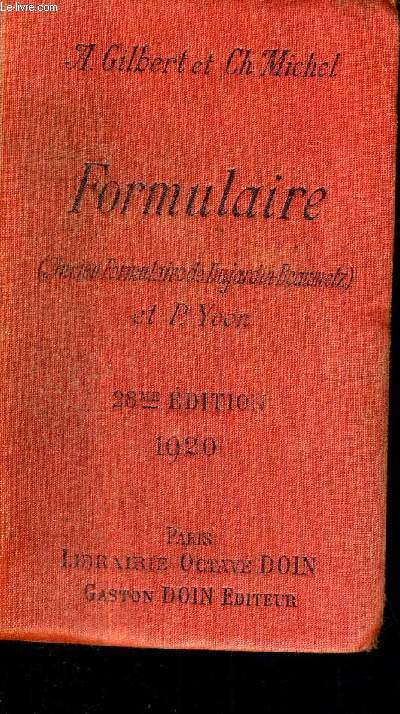 FORMULAIRE - ANCIEN FORMULAIRE DE DUJARDIN-BEAUMETZ - ET P.YVON