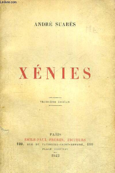 XENIES - 3EME EDITION - EXEMPLAIRE N 1430