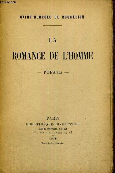 LA ROMANCE DE L'HOMME - POESIES