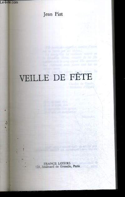 VEILLE DE FETE