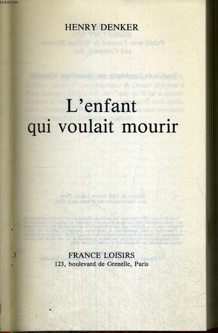 L'ENFANT QUI VOULAIT MOURIR