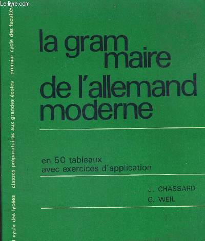 LA GRAMMAIRE DE L'ALLEMAND MODERNE