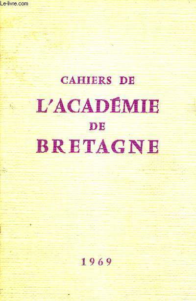 CAHIERS DE L'ACADEMIE DE BRETAGNE - EXEMPLAIRE N01323
