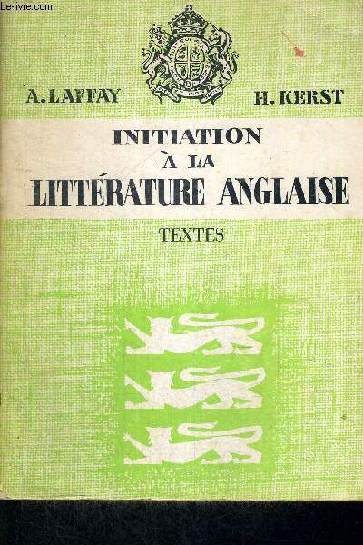 INITIATION A LA LITTERATURE ANGLAISE - TEXTES - LIVRE EN ANGLAIS