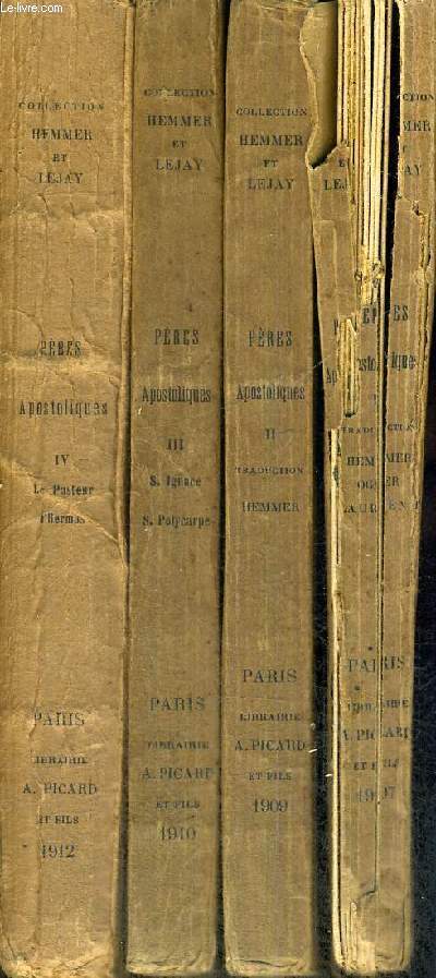 LES PERES APOSTOLIQUES - 4 VOLUMES - TOMES 1 A 4 - TEXTES ET DOCUMENTS POUR L'ETUDE HISTORIQUE DU CHRISTIANISME