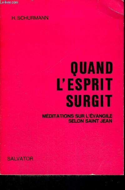 QUAND L'ESPRIT SURGIT - MEDITATIONS SUR L'EVANGILE SELON SAINT JEAN