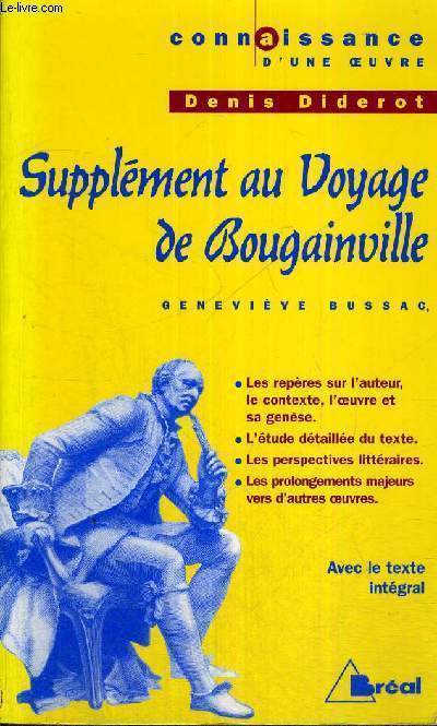 SUPPLEMENT AU VOYAGE DE BOUGAINVILLE - CONNAISSANCE D'UNE OEUVRE