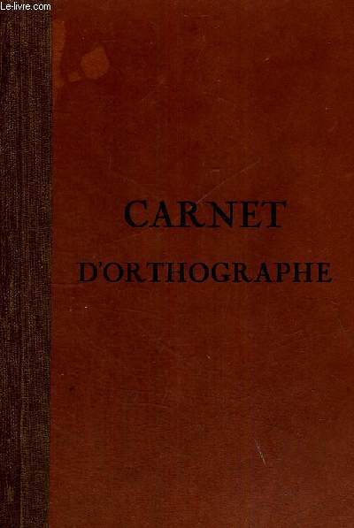 CARNET D'ORTHOGRAPHE