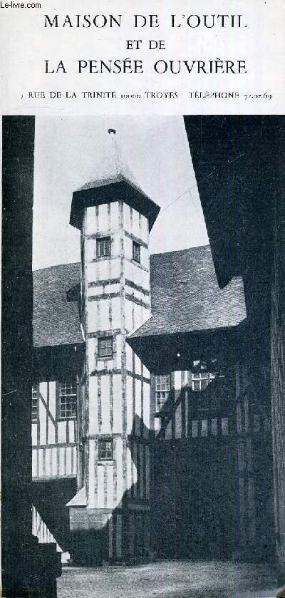 MAISON DE L'OUTIL ET DE LA PENSEE OUVRIERE - BROCHURE DEPLIANTE