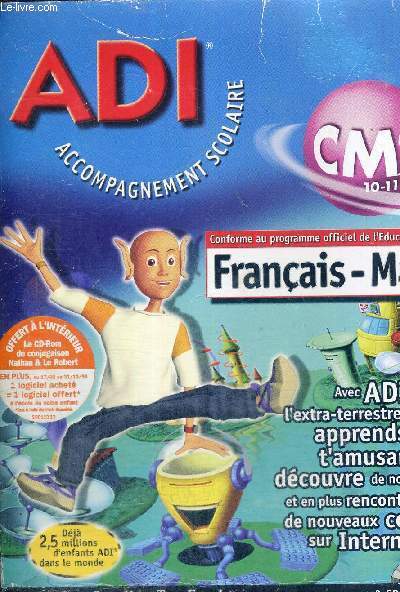 ADI - ACOMPAGNEMENT SCOLAIRE - SERVIE EDUCATIF EN LIGNE - 10 VOLUMES - ABSENCE DES CD