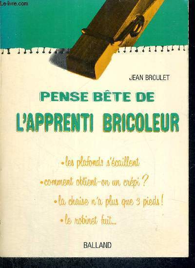 PENSE BETE DE L'APPRENTI BRICOLEUR - LES PLAFONDS S'ECAILLENT - COMMENT OBTIENT-ON UN CREPI - LA CHAISE N'A PLUS QUE 3 PIEDS - LE ROBINET FUIT