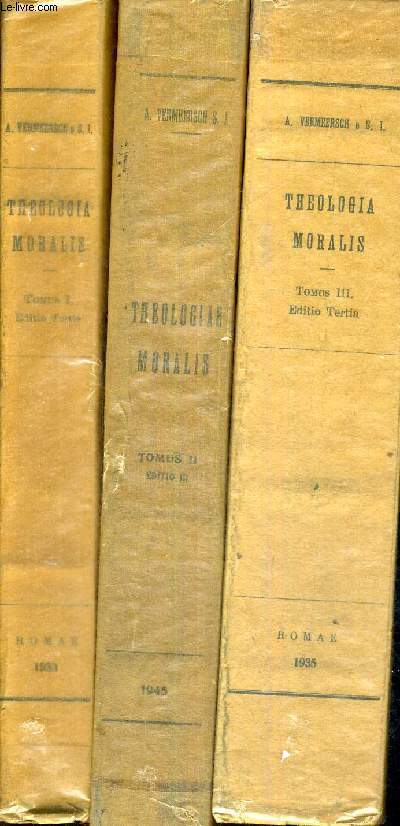 THEOLOGIAE MORALIS - PRINCIPIA - RESPONSA - CONSILLA - PONTIFICIA UNIVERSITAS GREGORIANA - 3 VOLUMES - TOMES 1 A 3 - LIVRE EN LATIN - 3EME EDITION