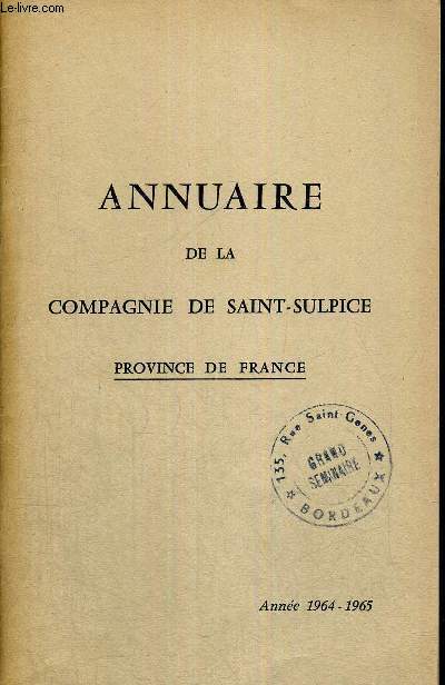 ANNUAIRE DE LA COMPAGNIE DE SAINT-SULPICE - PROVINCE DE FRANCE - ANNEE 1964-1965