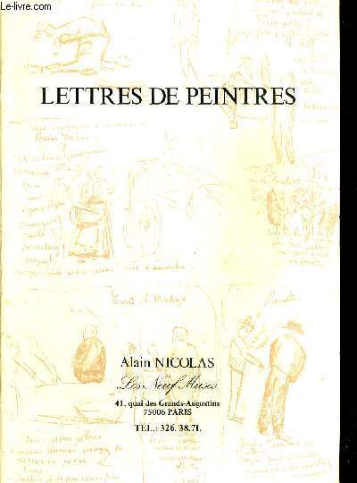 LETTRES DE PEINTRES