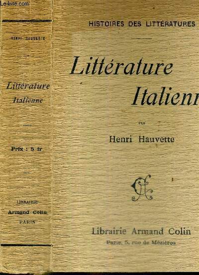 LITTERATURE ITALIENNE - HISTOIRES DE LITTERATURES