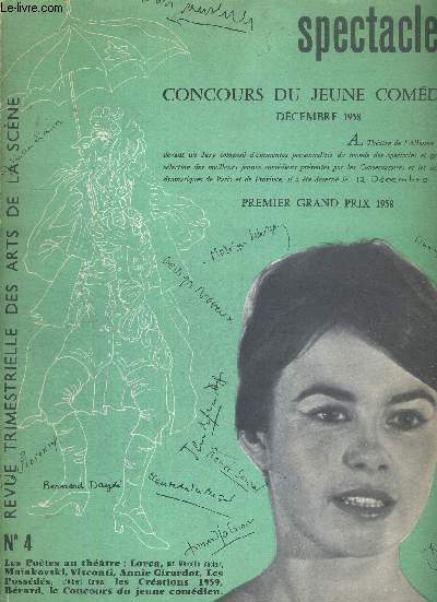 SPECTACLE - CONCOURS DU JEUNE COMEDIEN - DECEMBRE 1958 - REVUE TRIMESTRIELLE DES ARTS DE LA SCENE - N4