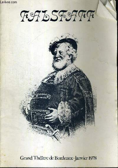 FALSTAFF - OPERA EN 3 ACTES - JANVIER 1978