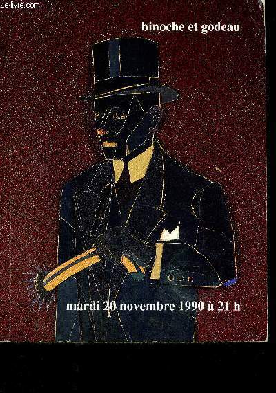 IMPORTANTS TABLEAUX MODERNES ET CONTEMPORAINS - VENTE DU MARDI 20 NOVEMBRE 1990 A 21 HEURES