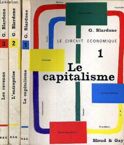 LE CIRCUIT ECONOMIQUE - 3 VOLUMES - TOMES 1 A 3 - LE CAPITALISME - L'ENTREPRISE - LES REVENUS + ENVOI DE L'AUTEUR DANS CHAQUE TOMES