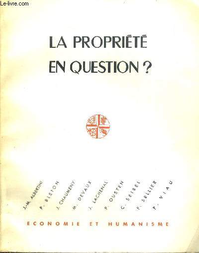LA PROPRIETE EN QUESTION ? - N121 - SUPPLEMENT ANNUEL 1959