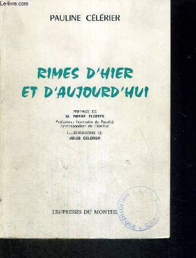 RIMES D'HIER ET D'AUJOURD'HUI
