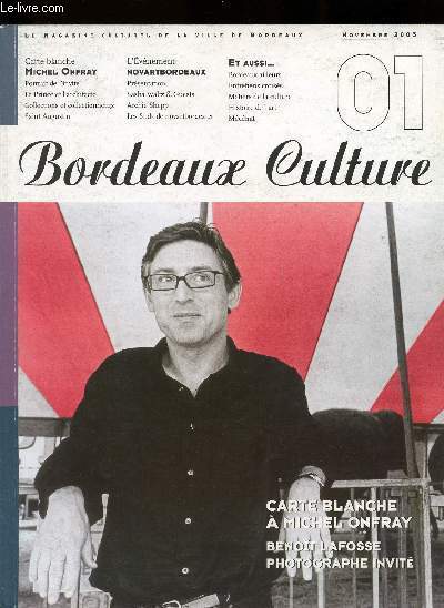 LE MAGAZINE CULTUREL DE LA VILLE DE BORDEAUX CULTURE - NOVEMBRE 2003